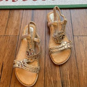Gold Sandals - rhinestones size 10 (us)/42 (eur)